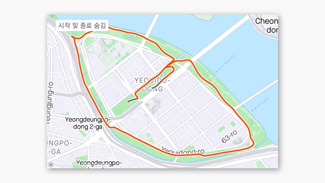 여의도 고구마 코스 8.5km 러닝 코스